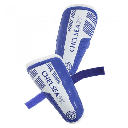 Front - Chelsea FC Childrens/Kids Official Padded Football Shin Guards
