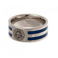 Front - Leicester City FC Official Colour Stripe Football Crest Ring