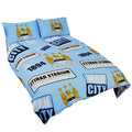 Front - Manchester City FC Official Patch Football Crest Duvet Cover Bedding Set