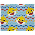Front - Baby Shark Rotary Fleece Rainbow Wave Blanket