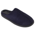 Front - SlumberzzZ Mens Memory Foam Slippers With Rubber Sole