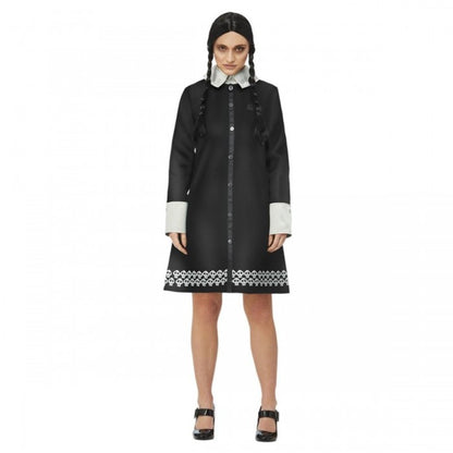 Front - The Addams Family Womens/Ladies Wednesday Addams Costume