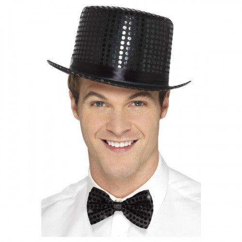 Front - Smiffys Unisex Adult Sequin Top Hat
