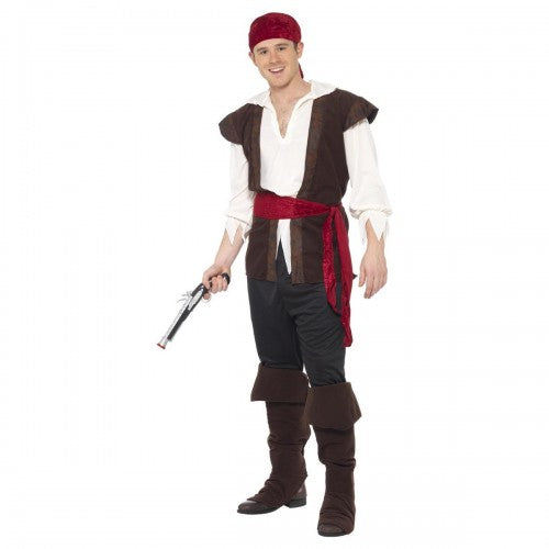 Front - Smiffys Mens Pirate Costume Set