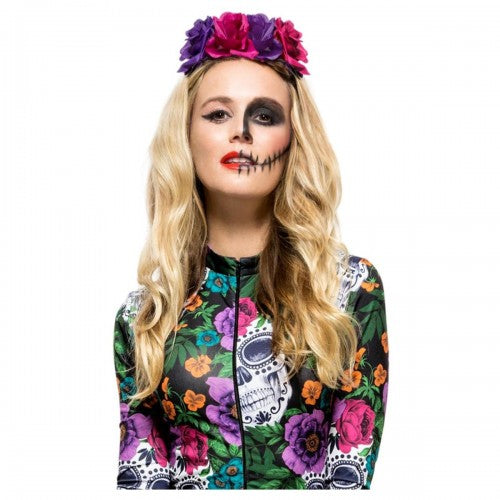 Front - Smiffys Womens/Ladies Rose Day Of The Dead Headband