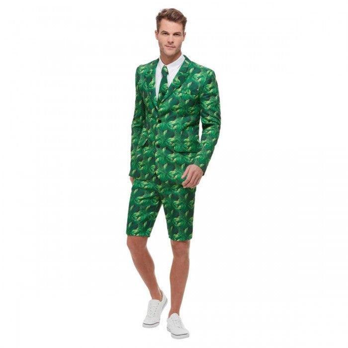 Front - Smiffys Mens Palm Print Costume Suit Set