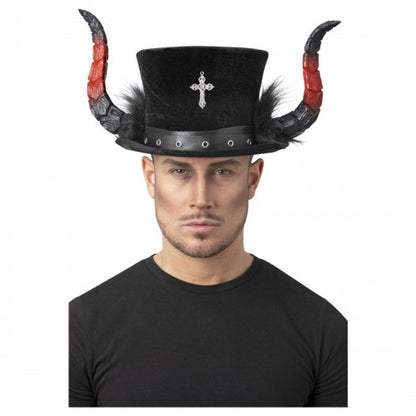 Front - Smiffys Unisex Adult Deluxe Devil Top Hat