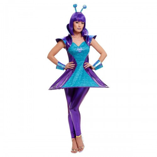 Front - Smiffys Womens/Ladies Alien Costume Set