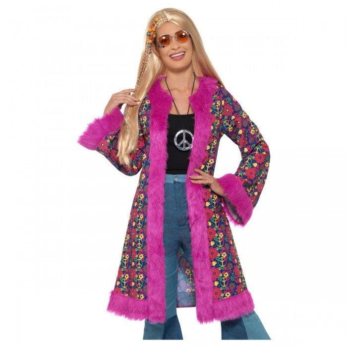 Front - Smiffys Womens/Ladies 60s Hippie Coat