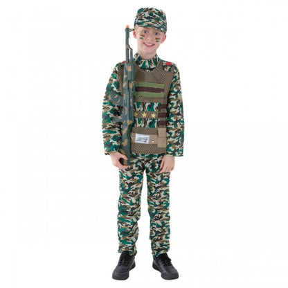 Front - Smiffys Boys Military Camo Costume Set