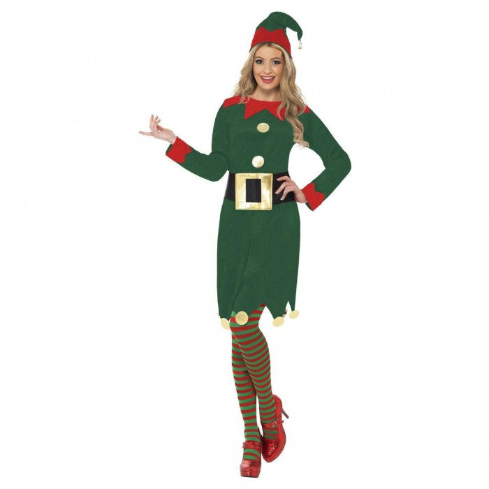 Front - Smiffys Womens/Ladies Elf Christmas Costume