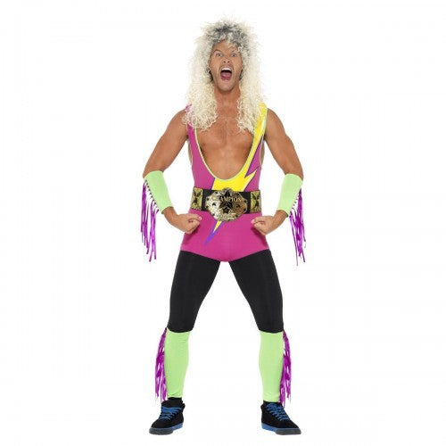 Front - Smiffys Mens Retro Wrestler Costume Set