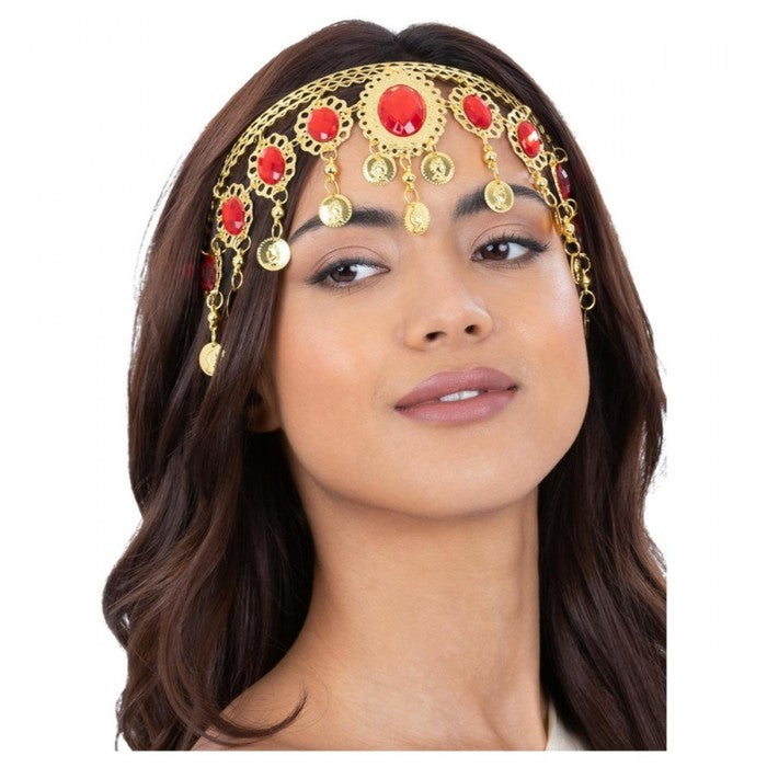 Front - Smiffys Grecian Gold & Ruby Costume Headpiece