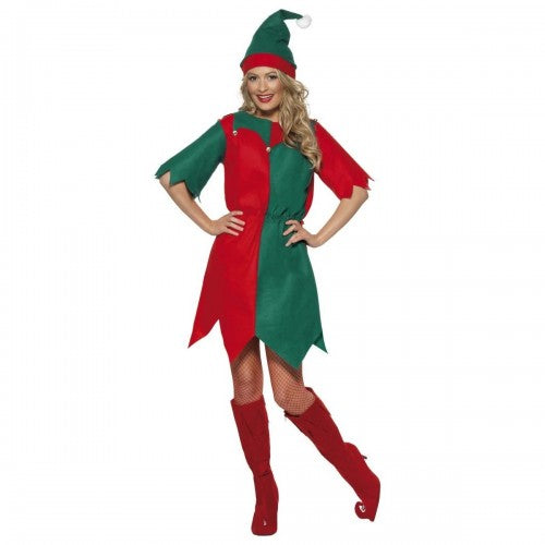 Front - Smiffys Unisex Adult Elf Christmas Costume
