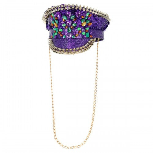 Front - Fever Unisex Adult Deluxe Sequin Studded Captains Hat