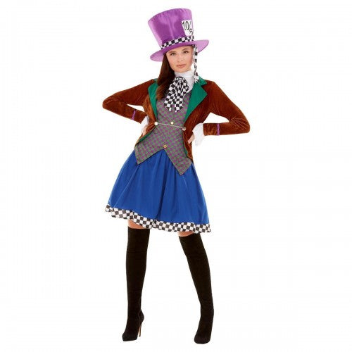 Front - Smiffys Womens/Ladies Miss Hatter Costume Set