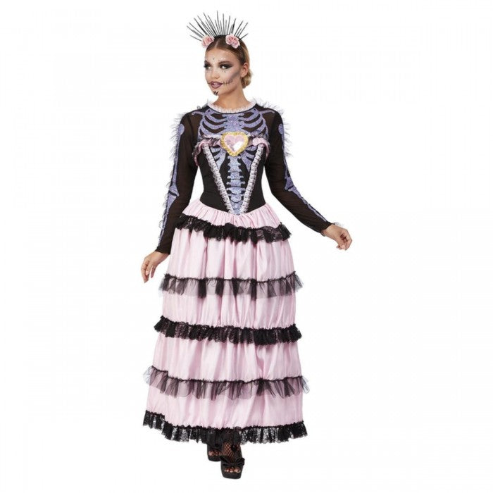 Front - Smiffys Womens/Ladies Deluxe Senorita Day Of The Dead Costume Set