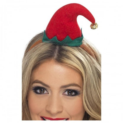 Front - Smiffys Womens/Ladies Elf Hat Mini Christmas Headband
