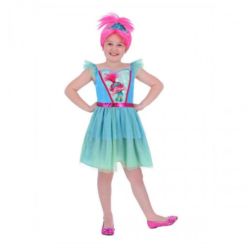 Front - Trolls Band Together Girls Poppy Costume Dress