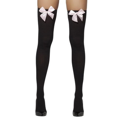 Front - Fever Womens/Ladies Bow Opaque Hold Up Stockings