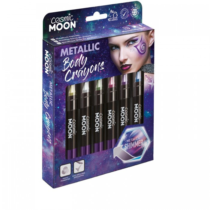 Front - Cosmic Moon Metallic Body Crayons Set (Pack of 6)