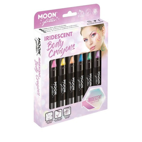 Front - Moon Glitter Iridescent Body Crayons (Pack of 6)