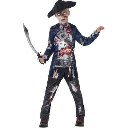 Front - Smiffys Childrens/Kids Deluxe Jolly Rotten Pirate Costume Set