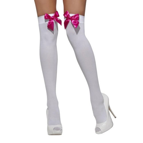 Front - Smiffys Womens/Ladies Bow Opaque Hold Up Stockings