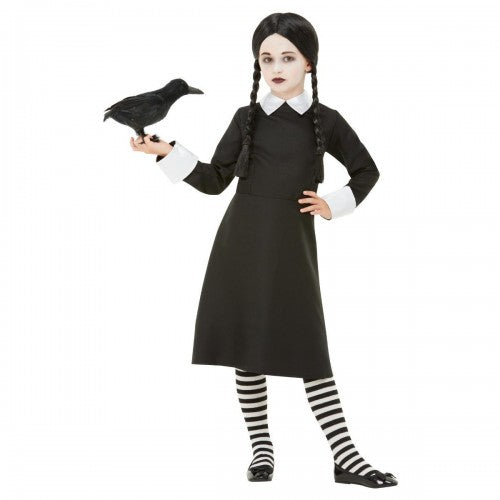 Front - Smiffys Girls Gothic School Costume Dress Set
