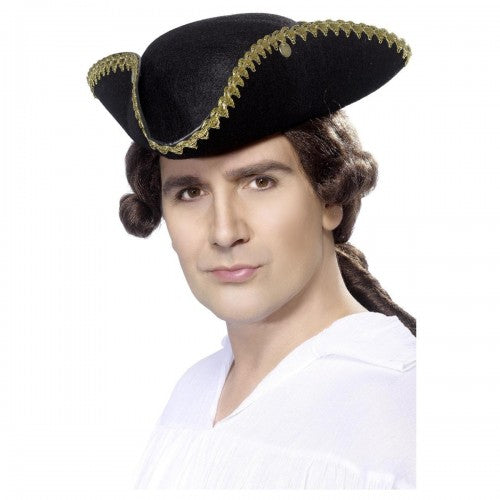 Front - Smiffys Mens Dick Turpin Costume Tricorn Hat