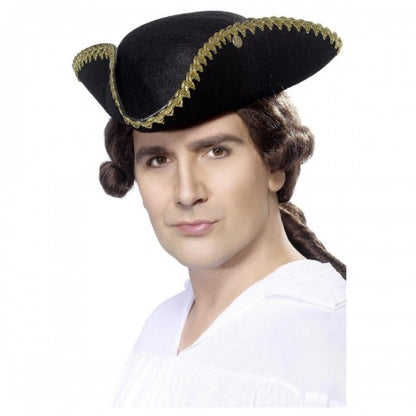 Front - Smiffys Mens Dick Turpin Costume Tricorn Hat