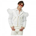 Front - Elton John Mens Feather Costume Jacket