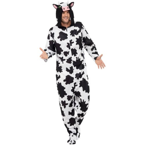 Front - Smiffys Unisex Adult Cow Costume