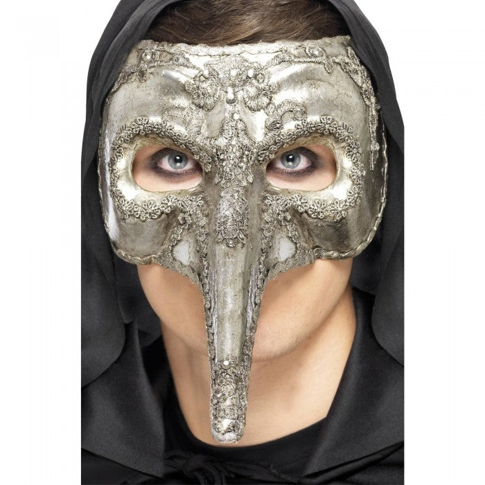 Front - Smiffys Unisex Adult Luxury Venetian Capitano Halloween Eye Mask