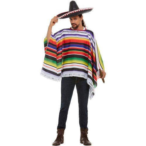 Front - Smiffys Unisex Adult Striped Poncho
