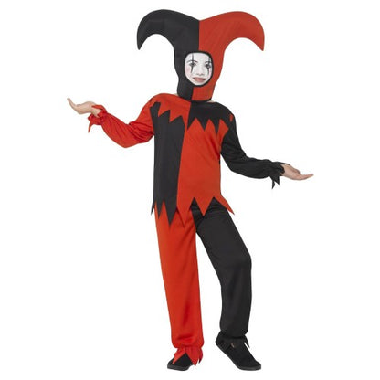Front - Smiffys Childrens/Kids Twisted Clown Jester Costume Set