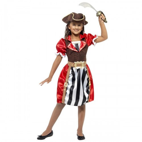 Front - Smiffys Girls Pirate Captain Costume