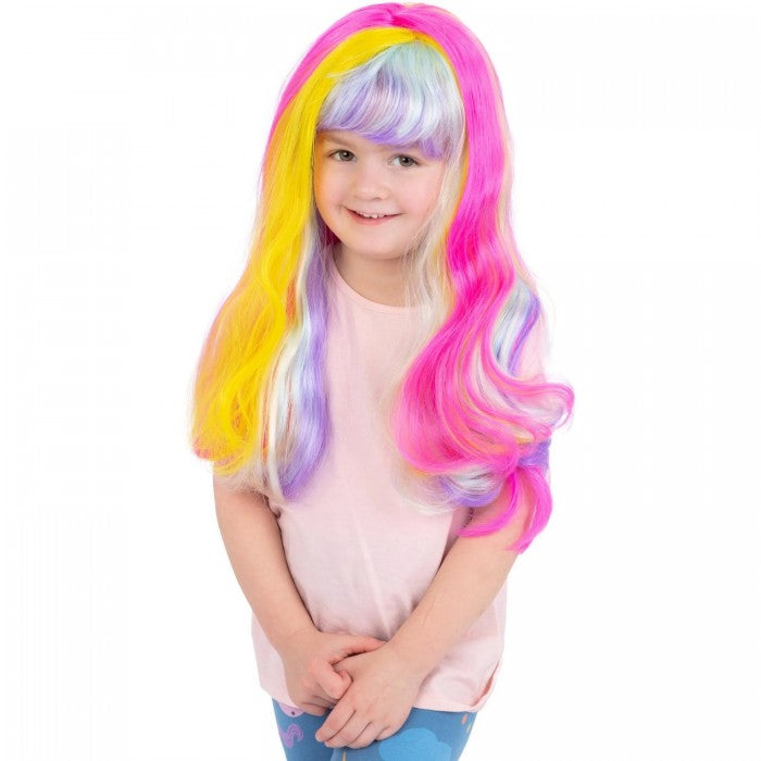 Front - Smiffys Girls Unicorn Rainbow Wig