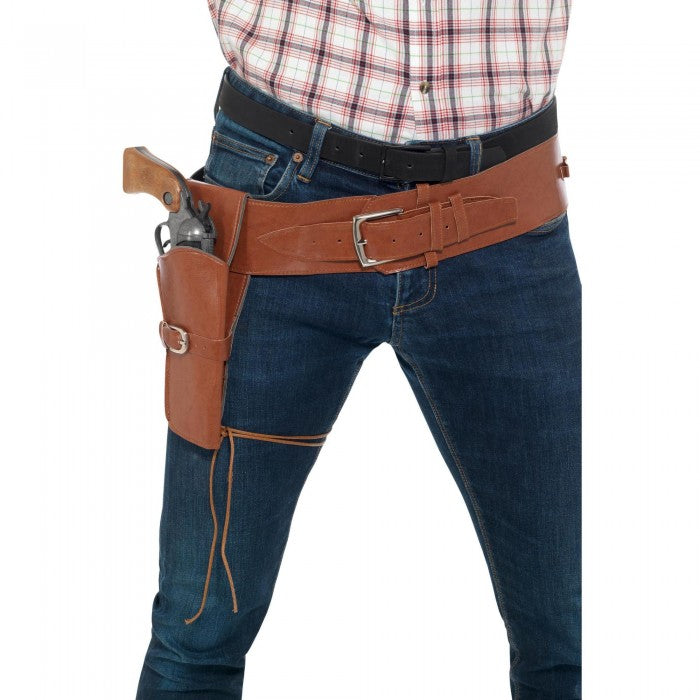 Front - Smiffys Unisex Adult Holster Pocket Faux Leather Belt