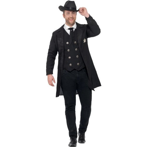 Front - Smiffys Mens Curves Sheriff Costume