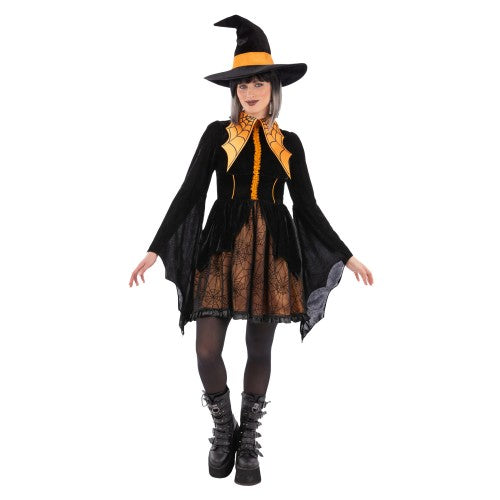 Front - Smiffys Womens/Ladies Spider Witch Costume