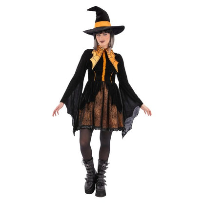 Front - Smiffys Womens/Ladies Spider Witch Costume
