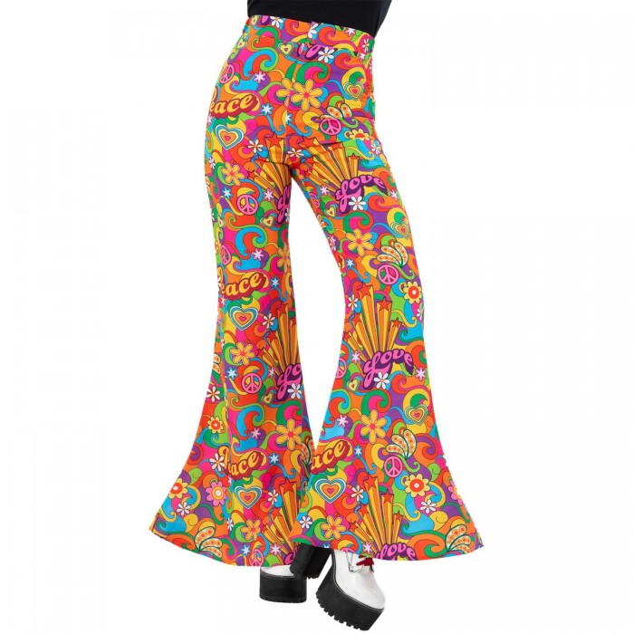 Front - Smiffys Womens/Ladies Rainbow Peace Costume Flared Trousers