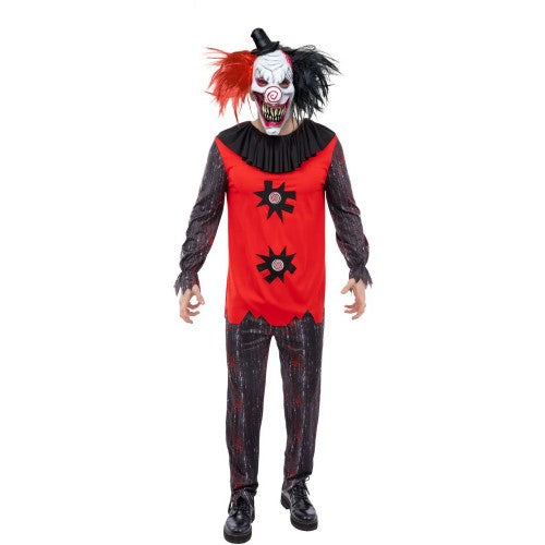 Front - Smiffys Mens Chuckles Clown Jester Costume Set