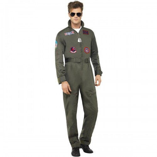 Front - Top Gun Mens Deluxe Costume Set