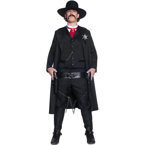 Front - Smiffys Unisex Adult Deluxe Authentic Western Sheriff Costume Set