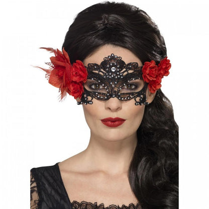 Front - Smiffys Day Of The Dead Lace Eye Mask