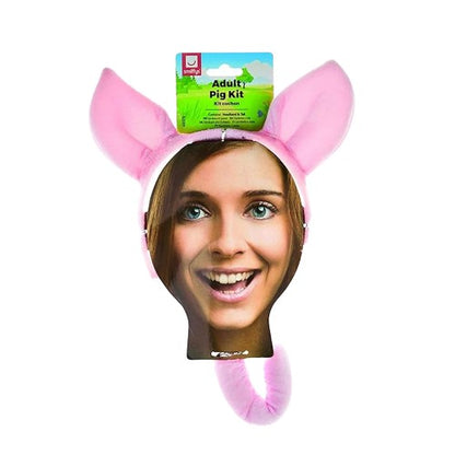 Front - Smiffys Unisex Adult Pig Accessories Set