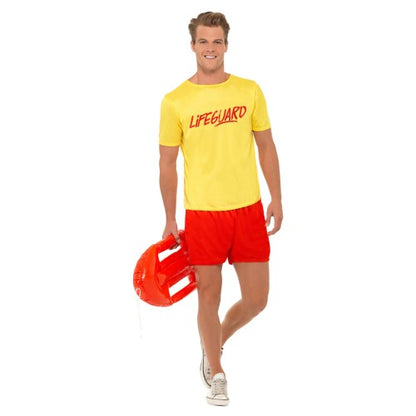 Front - Baywatch Mens Lifeguard Beach Costume