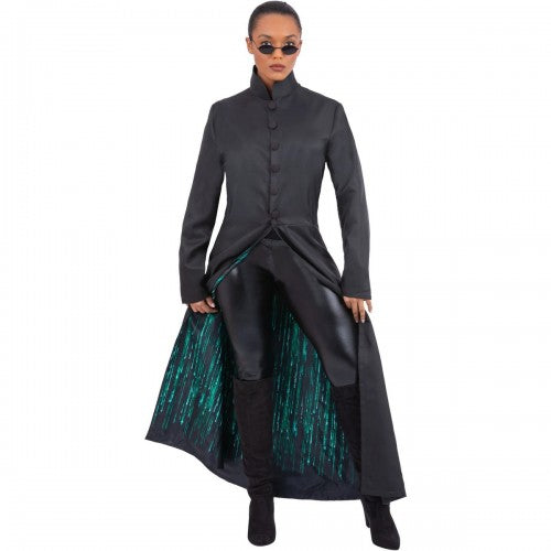 Front - The Matrix Unisex Adult Contrast Detail Costume Jacket